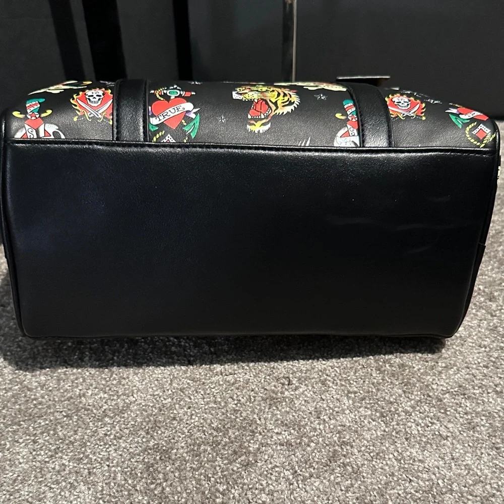 Ed Hardy Black Satchel with Colorful Tattoo Design - Picture 11 of 11